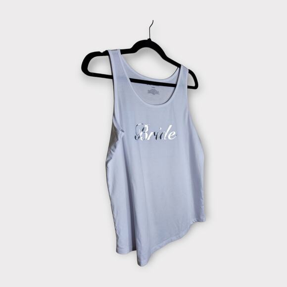 NEW Juicy Couture Bride Tank Top White Silver Foil Women's Size Large - Picture 2 of 5